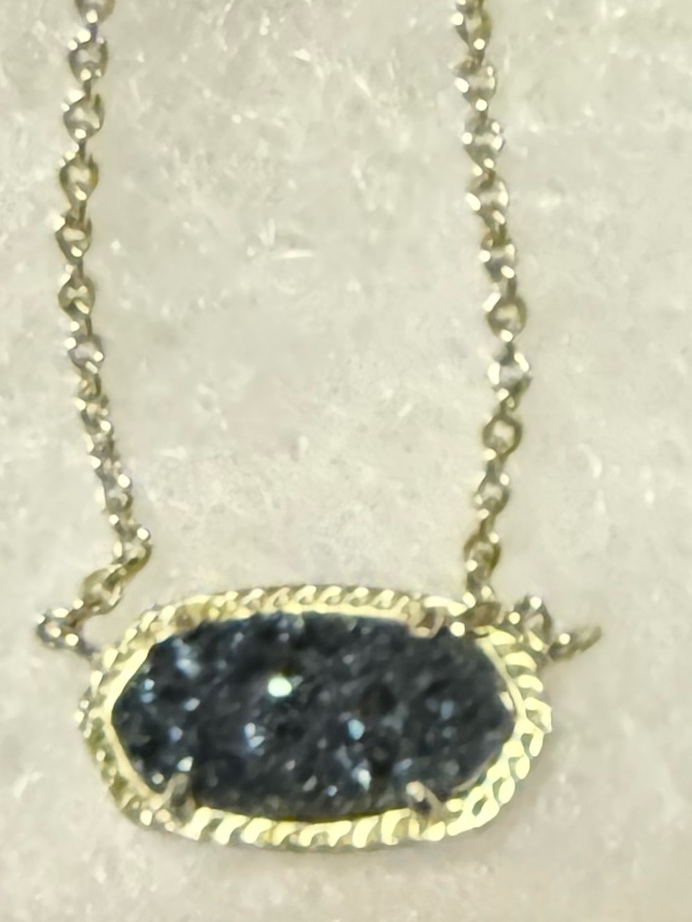 Kendra Scott ELISA black and gold multi drusy necklace